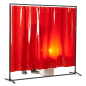 Preview: Stellwand Schutzwand VIPER 2000 mit Lamellenvorhang aus 470 x 0,4 mm Lamellen Orange